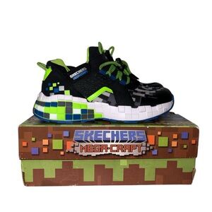 Sketchers Mega-Craft Clubozone Boys Sneakers In Black/Blue/Lime Kids Size 2